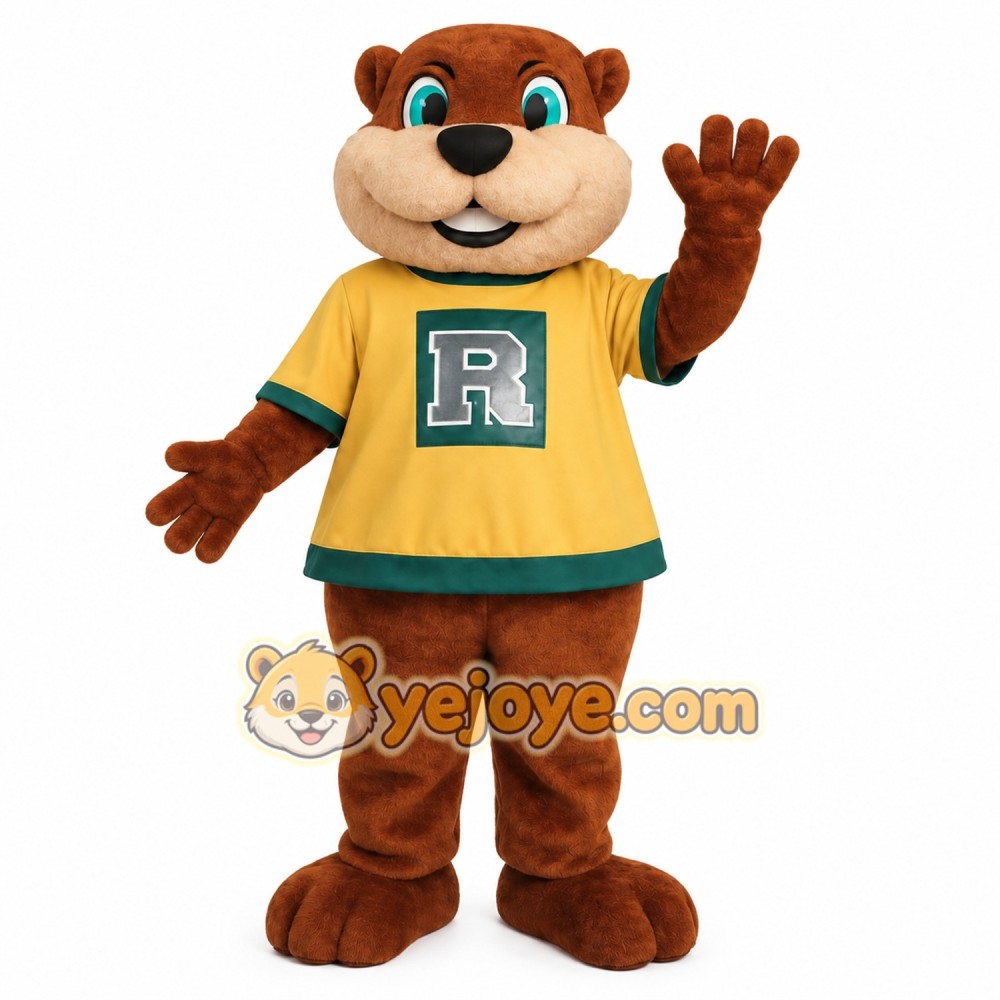 Brown Yellow Green Otter Mascot Costume Brown Yellow Green Otter Mascot Costume