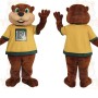 Brown Yellow Green Otter Mascot Costume