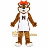 Brown White Cheerleader Tiger Mascot Costume Brown White Cheerleader Tiger Mascot Costume