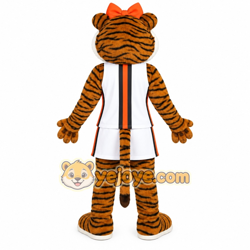 Brown White Cheerleader Tiger Mascot Costume Brown White Cheerleader Tiger Mascot Costume