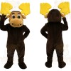 Dark Brown Tan Yellow Moose Mascot Costume