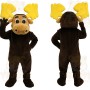 Dark Brown Tan Yellow Moose Mascot Costume