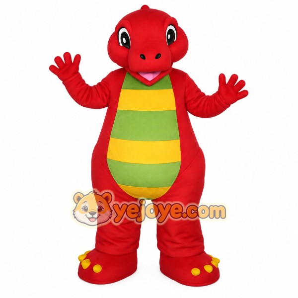 Red Green Yellow Dinosaur Mascot Costume Red Green Yellow Dinosaur Mascot Costume