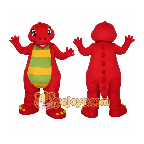 Red Green Yellow Dinosaur Mascot Costume