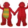 Red Green Yellow Dinosaur Mascot Costume