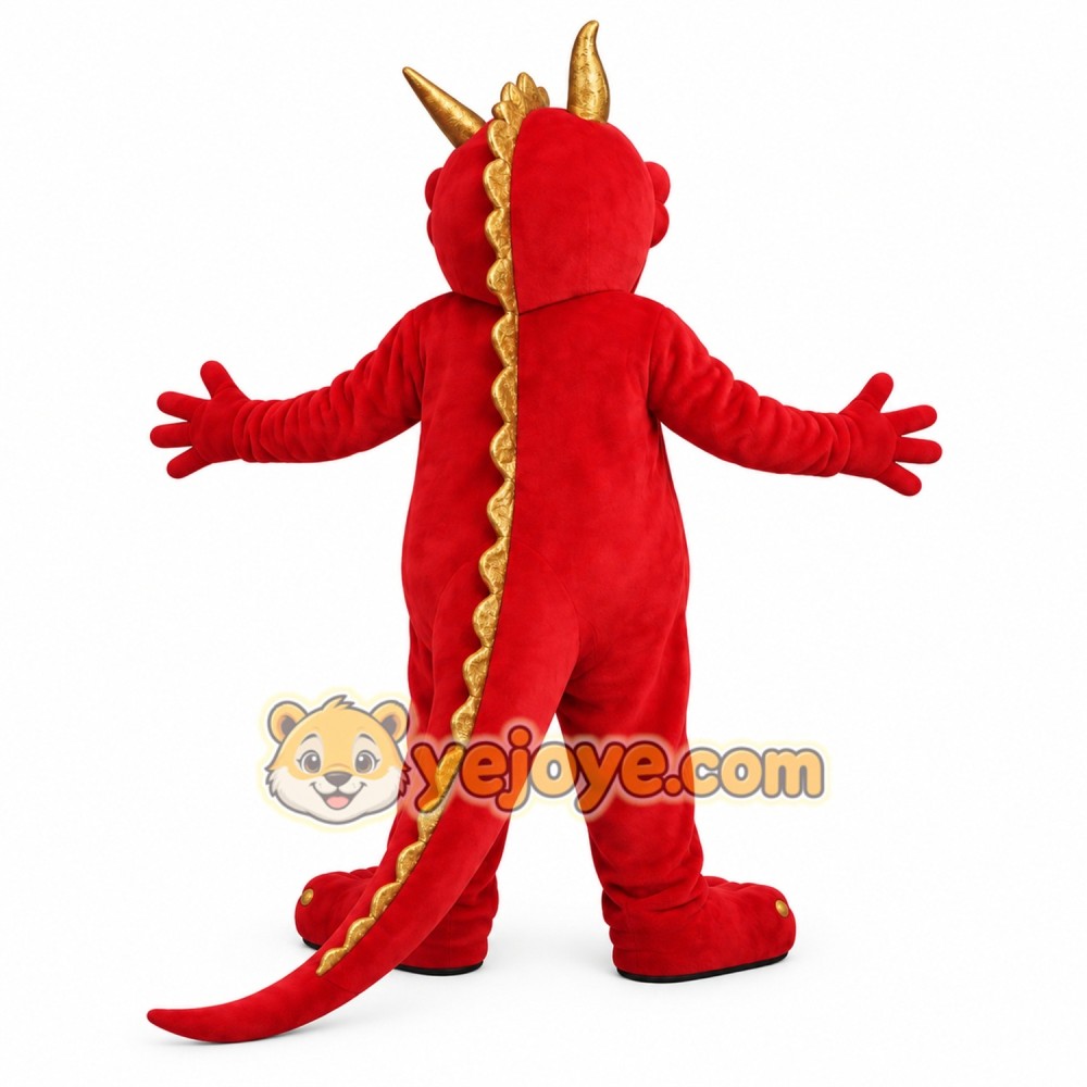 Red And Gold Dragon Mascot Costume
