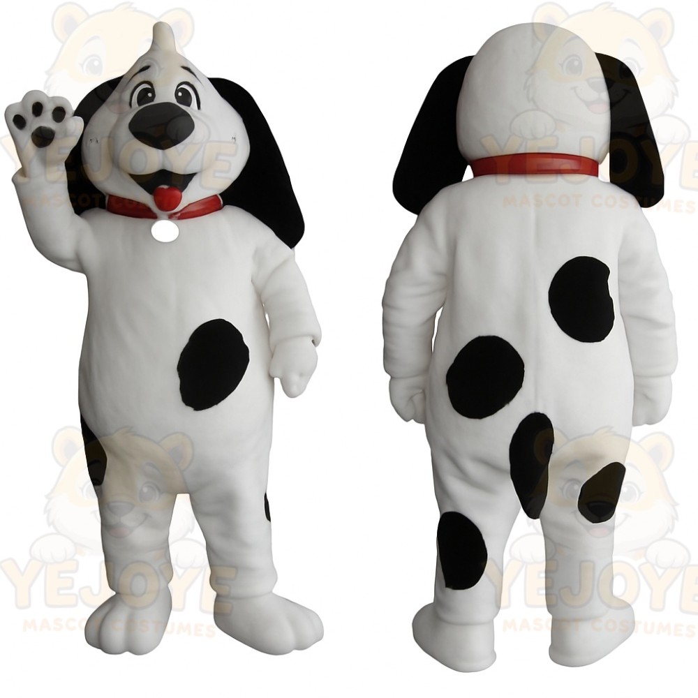 White Black Dalmatian Dog Mascot Costume