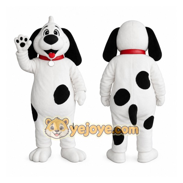 White Black Dalmatian Dog Mascot Costume
