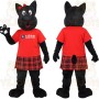 Black Red Plaid Cat Mascot Costume