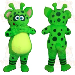 Green Black Spotted Alien Mascot Costume