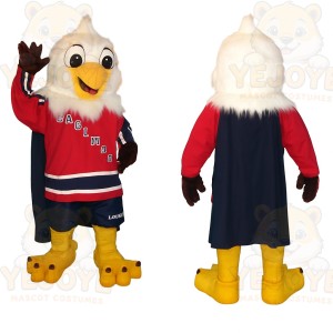 White Red Navy Hockey Eagle Mascot Costume
