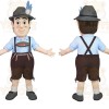 Light Blue Brown Bavarian Man Mascot Costume