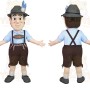 Light Blue Brown Bavarian Man Mascot Costume