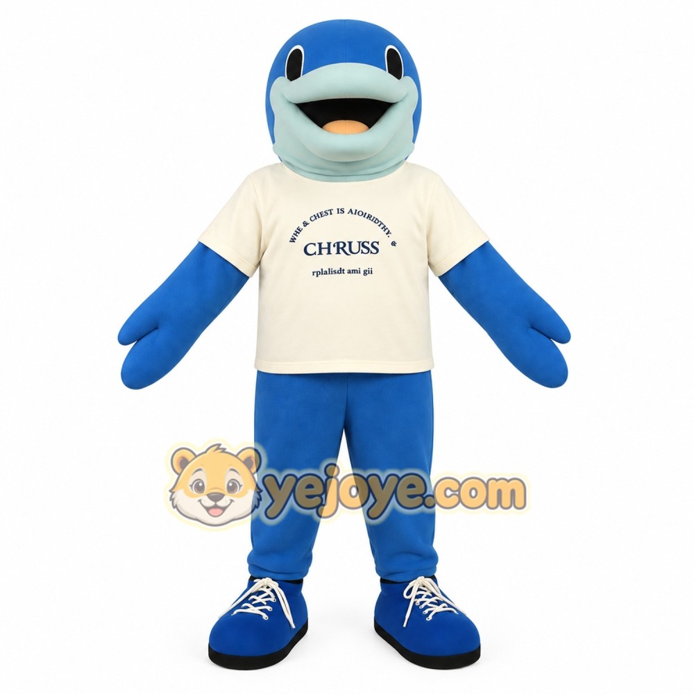 Blue White Shark Mascot Costume Blue White Shark Mascot Costume