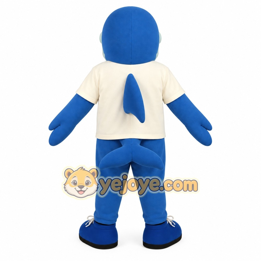 Blue White Shark Mascot Costume Blue White Shark Mascot Costume