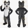 Gray White Husky Dog Mascot Costume