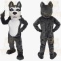 Gray White Husky Dog Mascot Costume