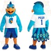 Teal Blue White Peacock Mascot Costume