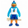 Teal Blue White Peacock Mascot Costume Teal Blue White Peacock Mascot Costume