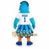 Teal Blue White Peacock Mascot Costume Teal Blue White Peacock Mascot Costume