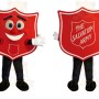 Red White Smiling Shield Mascot Costume
