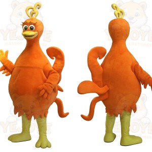 Orange Yellow Bird Mascot Costume