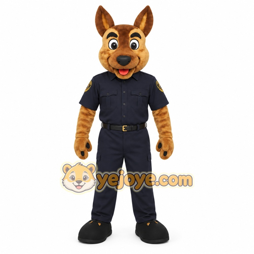 Brown Navy Police Dog Mascot Costume
