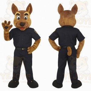 Brown Navy Police Dog Mascot Costume