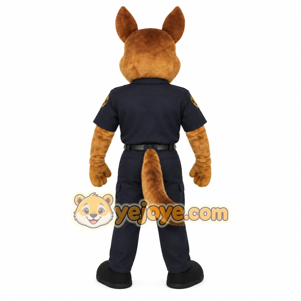 Brown Navy Police Dog Mascot Costume