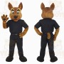Brown Navy Police Dog Mascot Costume
