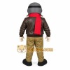 Brown Red Khaki Aviator Pilot Mascot Costume Brown Red Khaki Aviator Pilot Mascot Costume