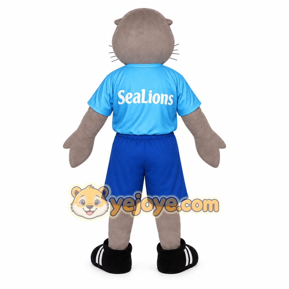Gray Blue Sea Lion Mascot Costume