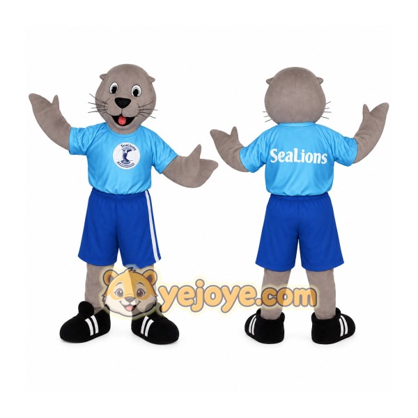 Gray Blue Sea Lion Mascot Costume