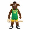 Brown Green Yellow Basketball Bull Mascot Costume Brown Green Yellow Basketball Bull Mascot Costume