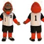 Orange Brown Baseball Ape Mascot Costume