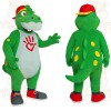 Green Red Yellow Dinosaur Mascot Costume