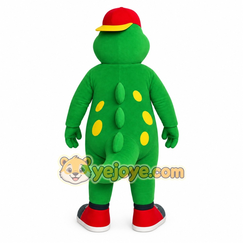 Green Red Yellow Dinosaur Mascot Costume