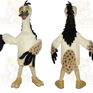 Cream Black Spotted Bird Mascot Costume
