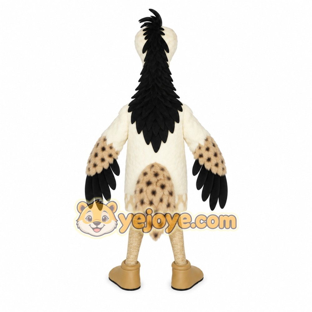 Cream Black Spotted Bird Mascot Costume Cream Black Spotted Bird Mascot Costume