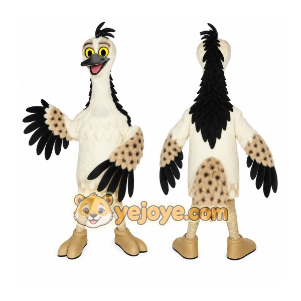 Cream Black Spotted Bird Mascot Costume