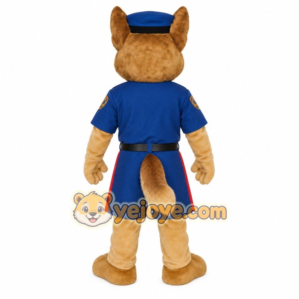 Tan Brown Blue Police Dog Mascot Costume Tan Brown Blue Police Dog Mascot Costume