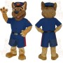 Tan Brown Blue Police Dog Mascot Costume