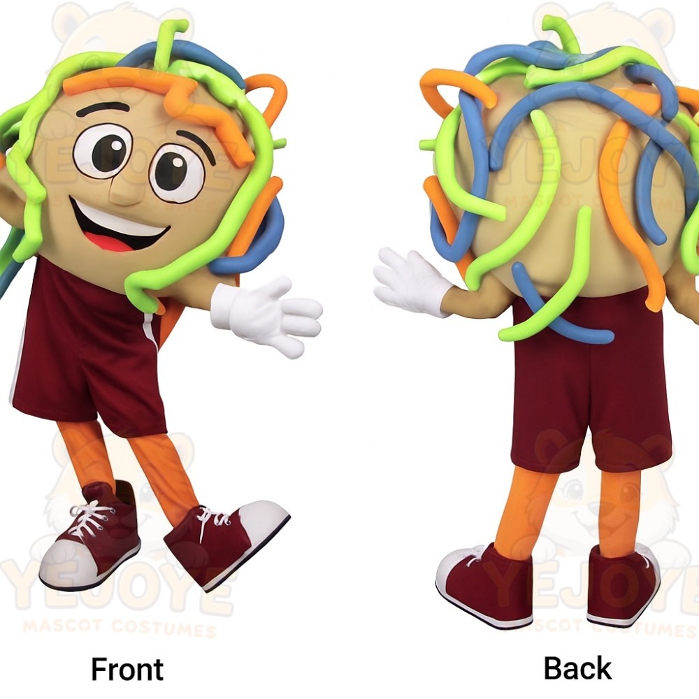 Beige Green Orange Blue Taco Mascot Costume