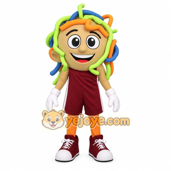 Beige Green Orange Blue Taco Mascot Costume
