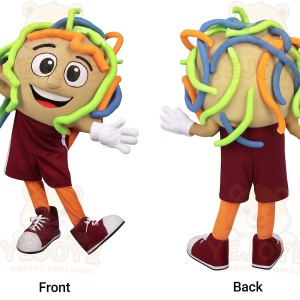 Beige Green Orange Blue Taco Mascot Costume