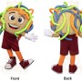 Beige Green Orange Blue Taco Mascot Costume
