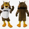 Brown Yellow Baseball Owl Mascot Costume