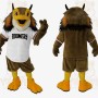 Brown Yellow Baseball Owl Mascot Costume