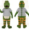 Green Orange Gray Dinosaur Mascot Costume