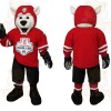 Red White Black Hockey Husky Mascot Costume